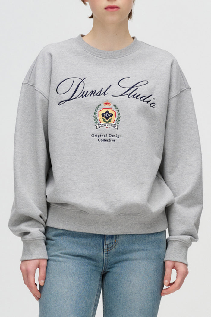 Dunst unisex classic logo crewneck sweatshirt heather grey PIPE AND ROW