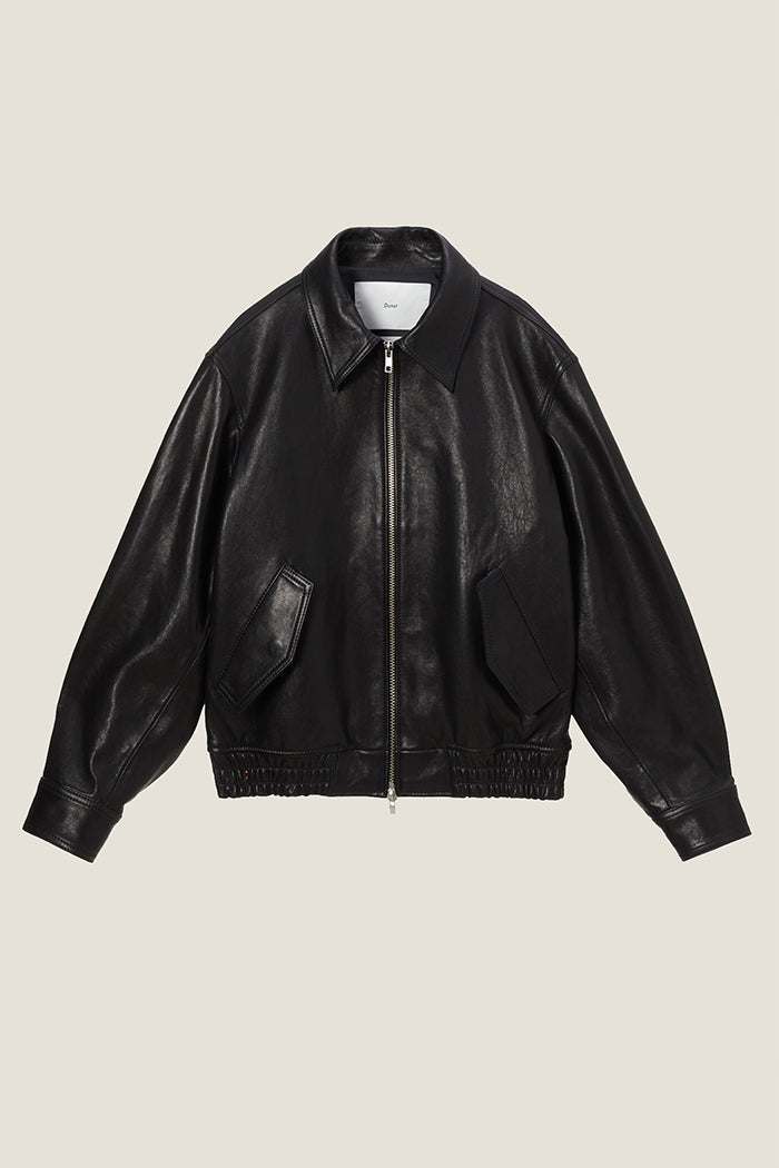 Dunst black leather unisex blouson bomber coat jacket | Pipe and Row Boutique Seattle Fremont