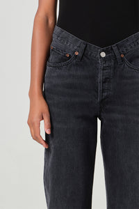 Agolde V-waist straight leg Kelly Decibel washed black | Pipe and row