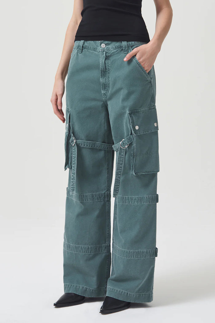 Agolde Vivian pant cargo muted washed absinthe green | Pipe and Row