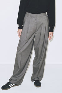 Mijeong Park pleat front wide leg trousers charcoal grey | Pipe and Row