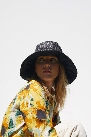 Just Female large quilted Miracle sun hat black paisley | Pipe and Row