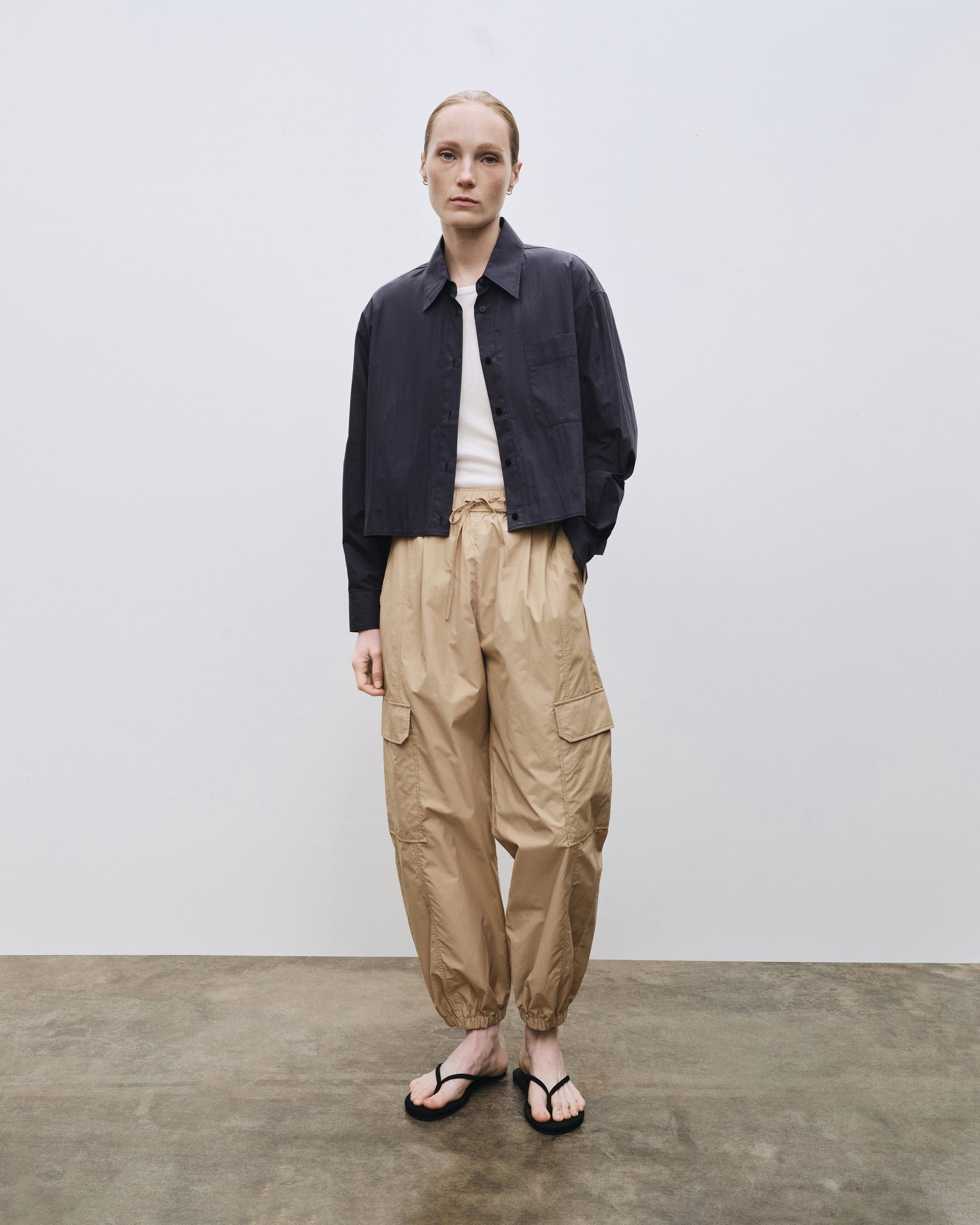 Mijeong Park cargo pants camel tan drawstring | Pipe and Row