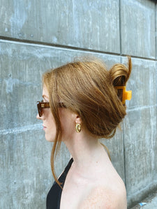 Small square hair claw acrylic orange | Pipe and Row boutique Seattle