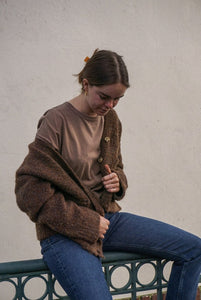 Le Bon Shoppe Chaud chunky cardigan espresso brown | Pipe and row Seattle