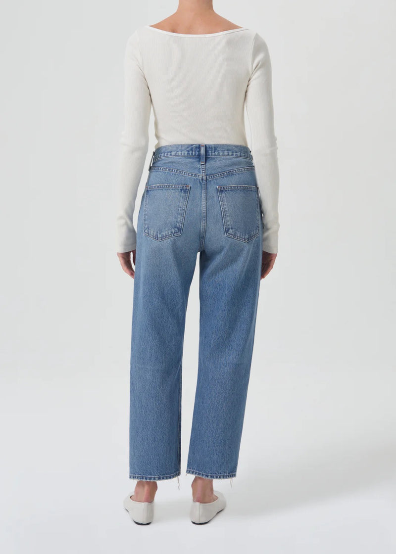 Agolde denim 90's crop loose jeans denim blue bound | pipe and row ...