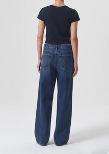 Agolde wide leg low slung baggy deep medium indigo image | pipe and row