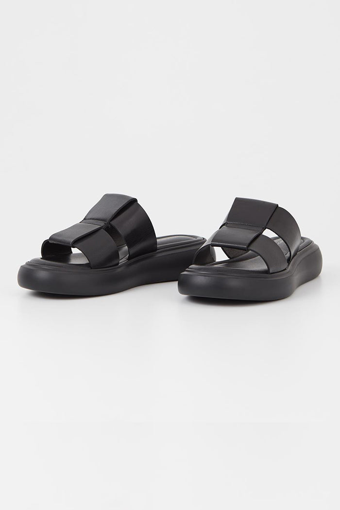 Vagabond woven look Blenda slide black leather | Pipe and Row Seattle