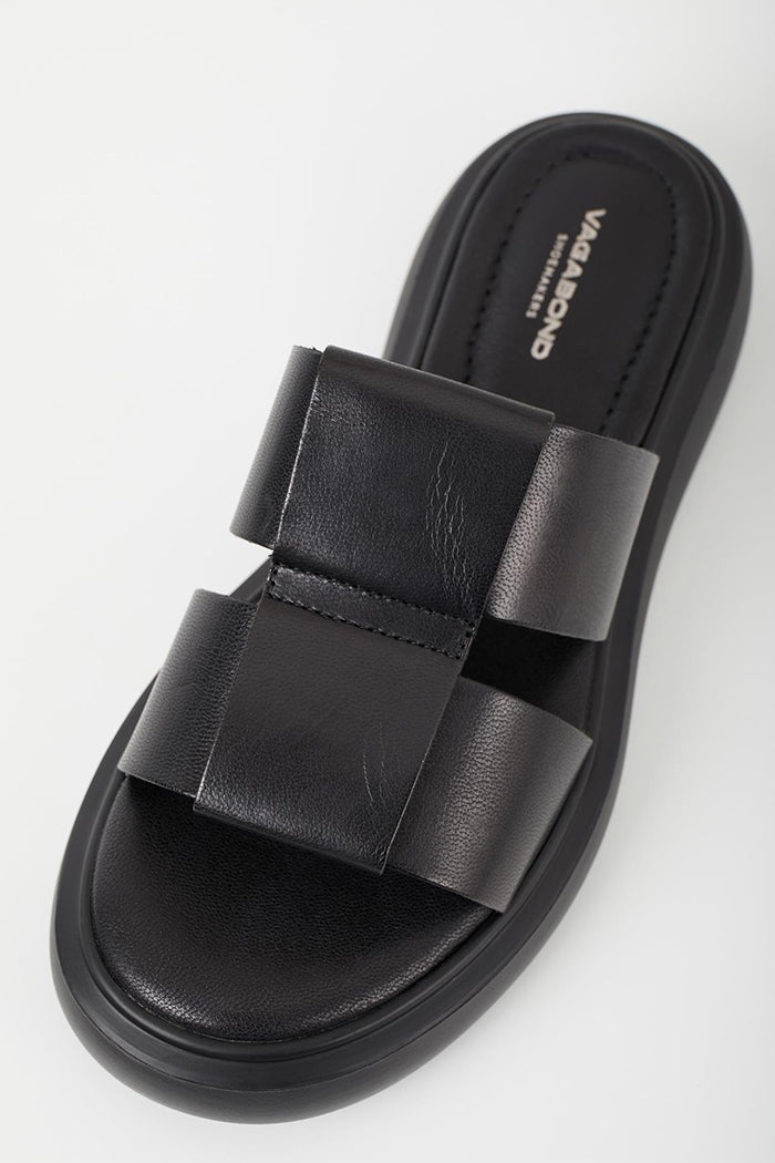 Vagabond woven look Blenda slide black leather | Pipe and Row Seattle