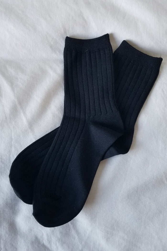 Le Bon Shoppe black Her socks perfect knit rib socks | Pipe and Row - PIPE AND ROW Le Bon Shoppe black Her socks perfect knit rib socks | Pipe and Row - PIPE AND ROW