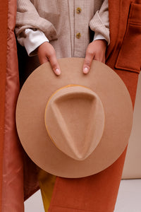 Lack of Color Benson Tri teak brown hat orange stitching | Pipe and Row