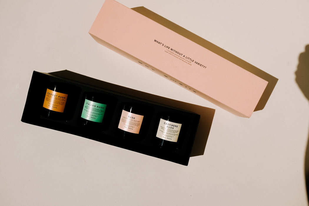 Boy Smells Best buds microdosing minis quartet kush votive set pipe