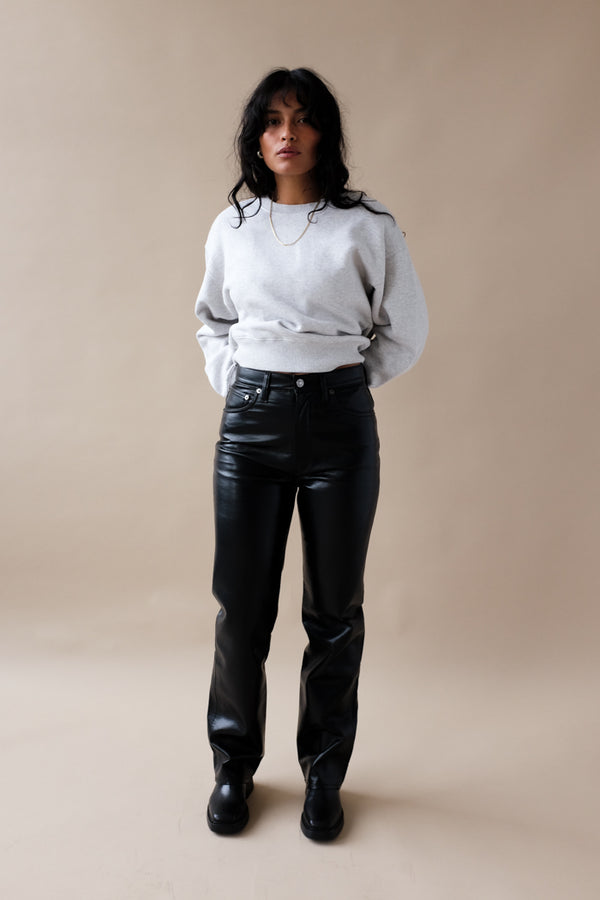 Agolde 90 s pinch waist detox leather recycled straight pants