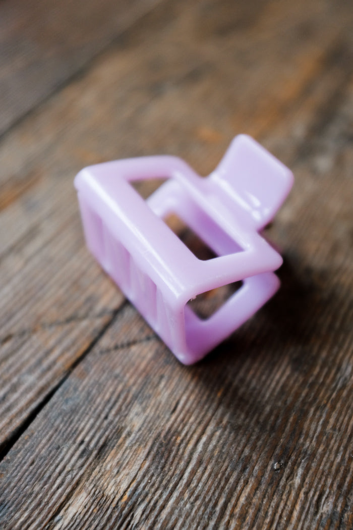 Small square hair claw acrylic lilac purple | Pipe and Row boutique Seattle