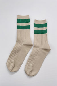 Le Bon Shoppe her varsity sock cream green stripes | Pipe and RowLe Bon Shoppe her varsity sock cream green stripes | Pipe and Row