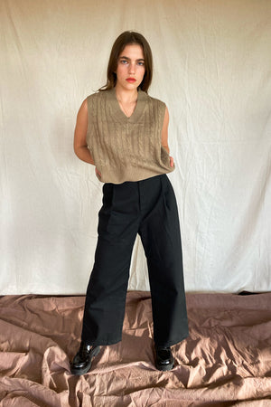 Nin sculptor trouser wide leg pant black | Pipe and Row