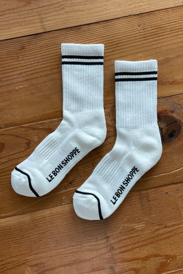 Le Bon Shoppe Boyfriend socks white WFH cozy | Pipe and Row Boutique Seattle