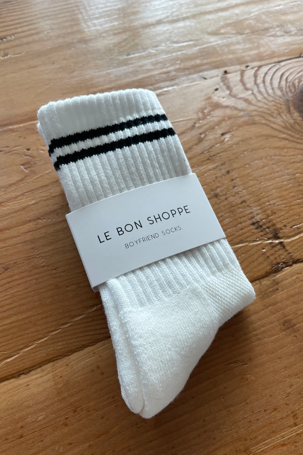 Le Bon Shoppe Boyfriend socks white WFH cozy | Pipe and Row Boutique Seattle