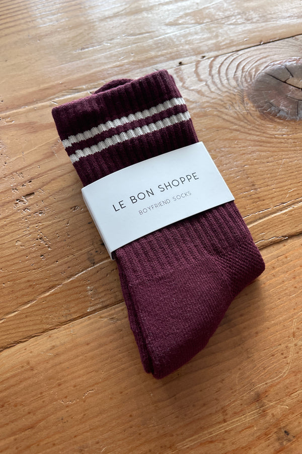 BOYFRIEND SOCKS MAROON