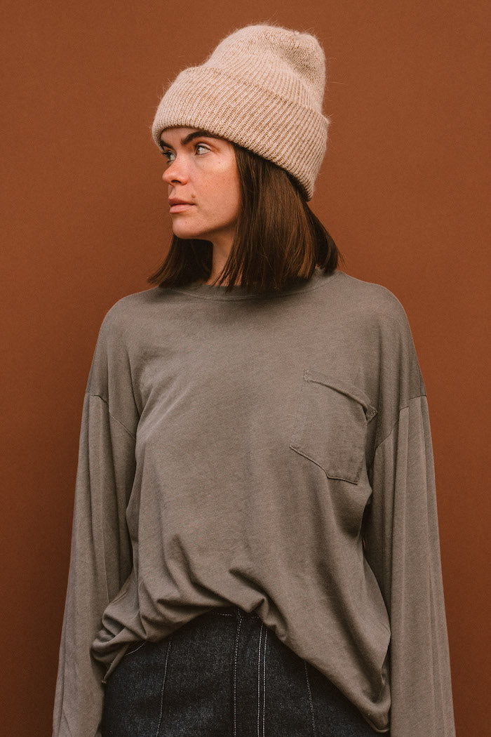 PIPE AND ROW STAPLES SMITH ANGORA BEANIE WINTER HAT khaki tan | pipe and row boutique women owned seattle shop small www.pipeandrow.com