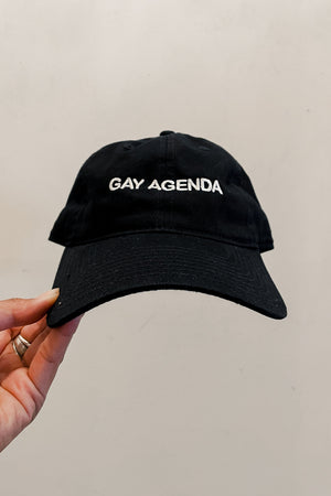 Gay Agenda embroidered black hat white | PIPE AND ROW Seattle boutique