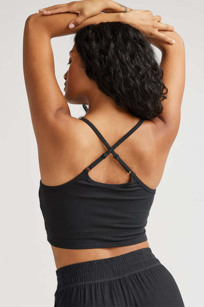 Richer Poorer night knit built shelf bra top  black | Pipe and Row