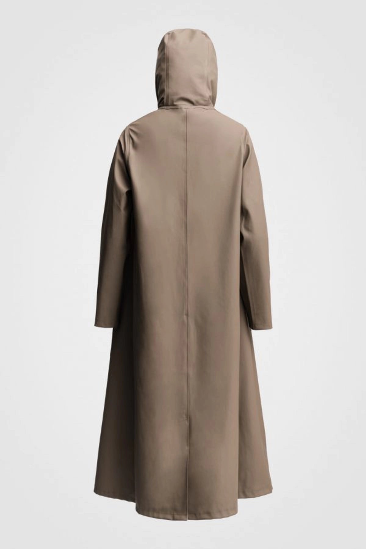 Stutterheim Mosebacke long raincoat mole brown flowing A-line women | PIPE AND ROW boutique