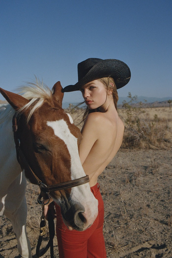 Lack of Color black cowboy straw hat The Outlaw | Pipe and Row