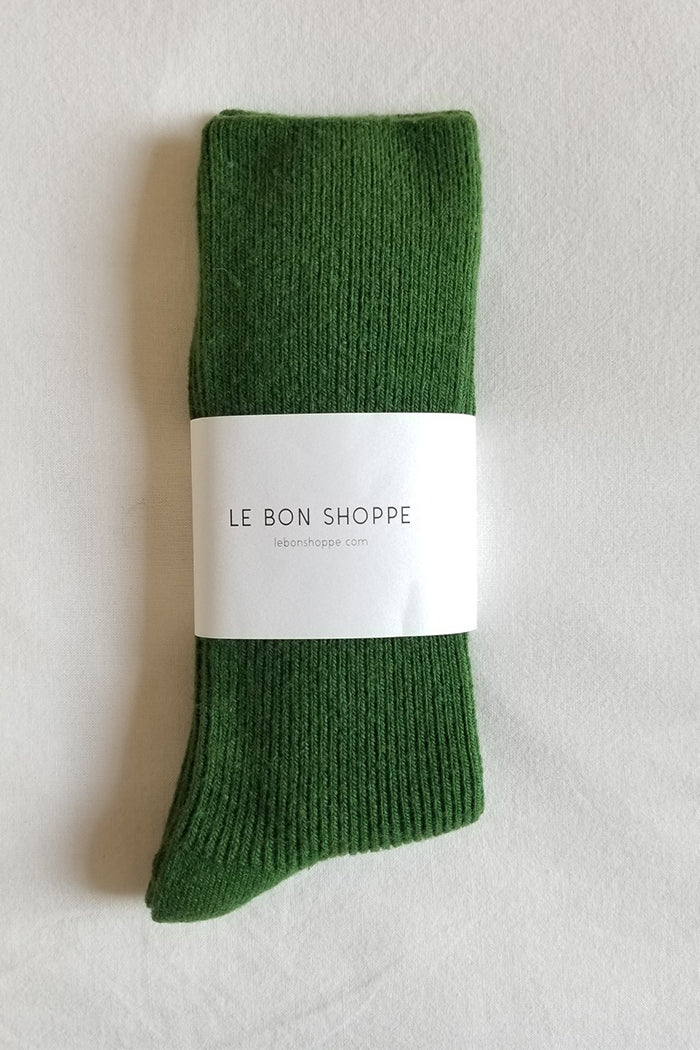 Le Bon Shoppe Grandpa socks Avocado green cashmere wool | PIPE AND ROW