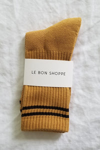 Le Bon Shoppe Boyfriend socks WFH cozy biscotti mustard | Pipe and Row Boutique Seattle