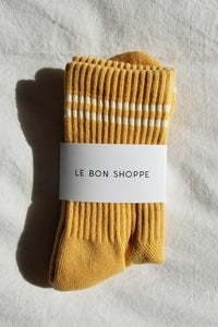 Le Bon Shoppe Boyfriend socks ribbed butter yellow | PIPE AND ROW boutique seattle