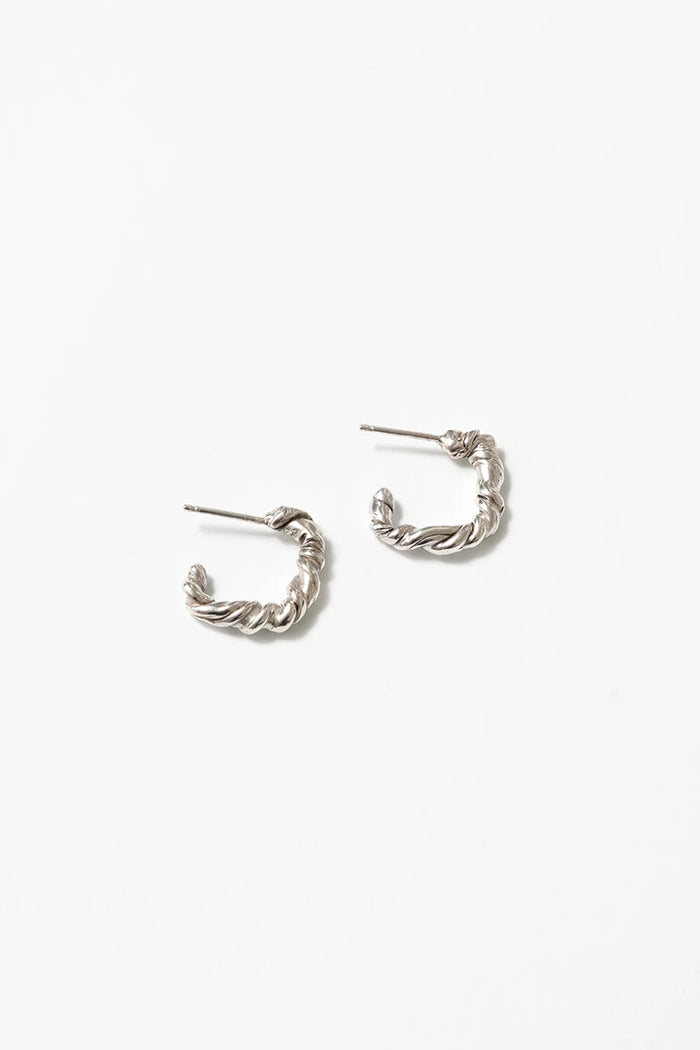 Wolf Circus Camille organic twisted hoops silver | Pipe and Row Seattle