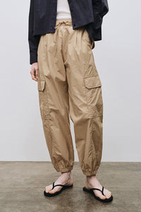 Mijeong Park cargo pants camel tan drawstring | Pipe and Row