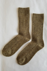 Le Bon Shoppe snow socks warm cozy speckled cedar wool silk cotton | Pipe and Row