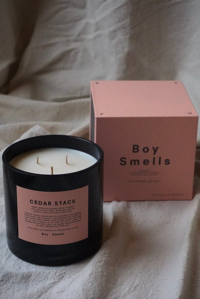 Boy Smells Cedar Stack triple wick large 28oz magnum candle | Pipe and Row