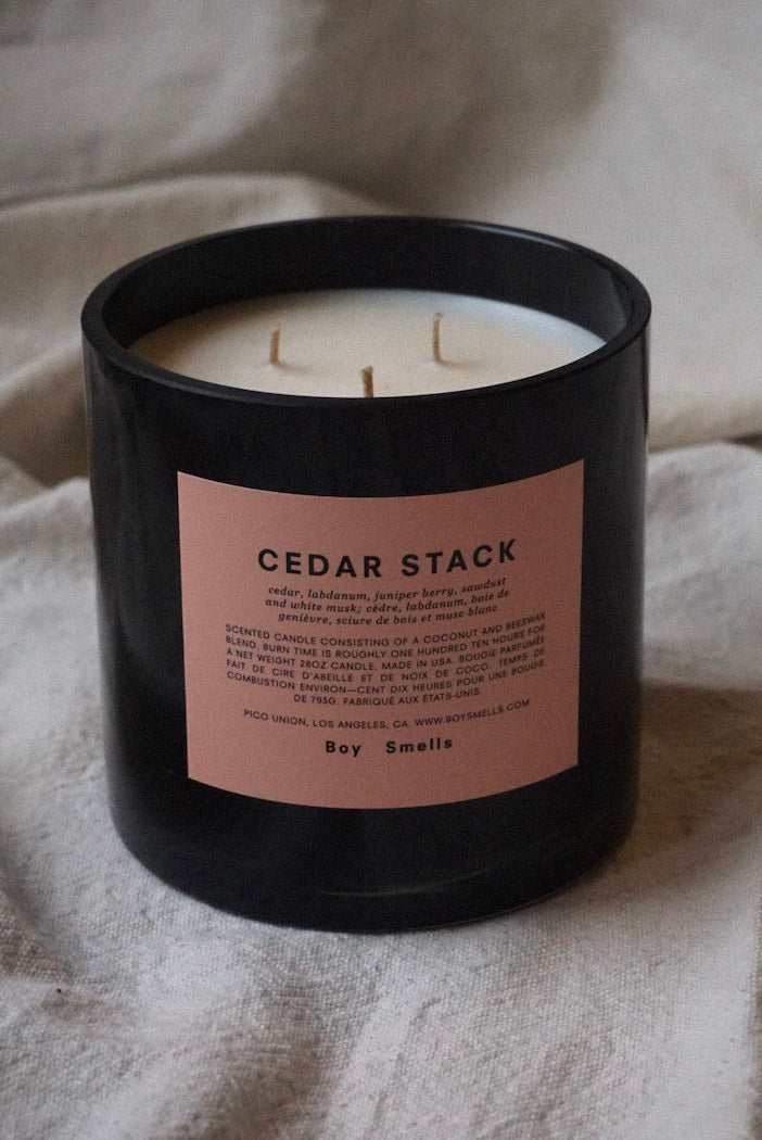 Boy Smells Cedar Stack triple wick large 28oz magnum candle | Pipe and Row