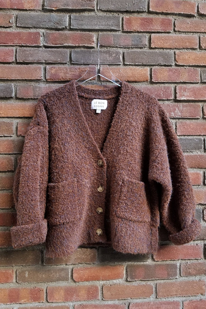 Le Bon Shoppe Chaud chunky cardigan espresso brown | Pipe and row Seattle