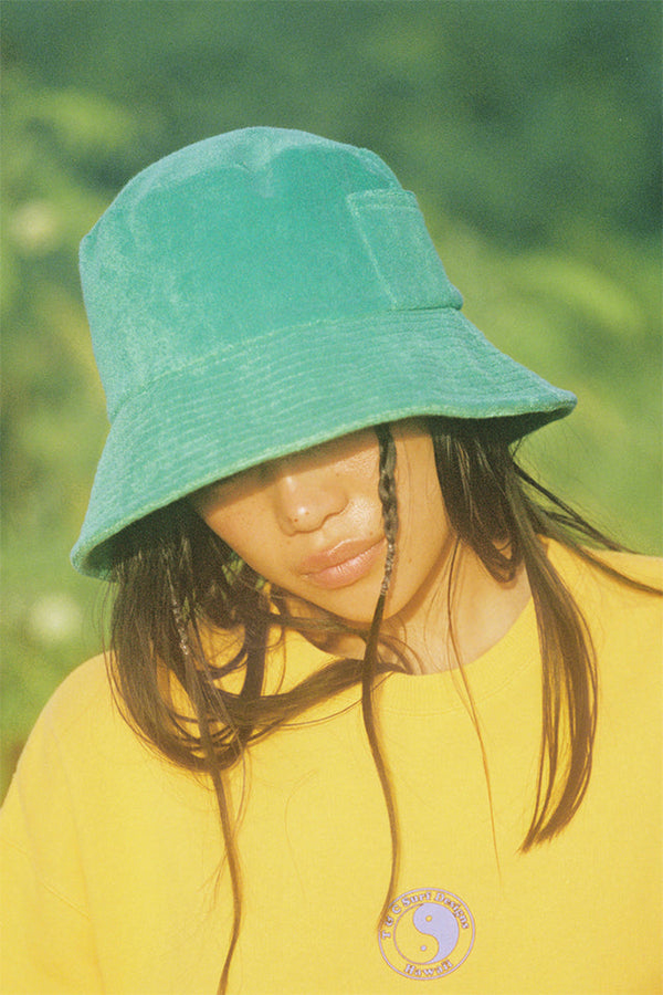 Lack of Color Wave bucket hat emerald green terry | pipe and row