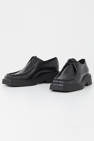 Vagabond Eyra tie loafer black contemporary classic moc shoes | Pipe and Row
