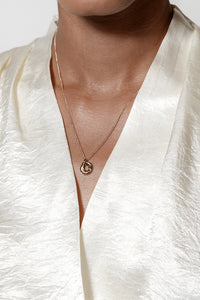 Wolf Circus Gigi necklace small gold textured oval pendant | Pipe and Row