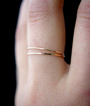 Simple Rings, Minimalist Ring, Rose Gold Stack Rings, Thin Gold Bands, Size 10 Woman Rings, Rings for Women, Thumb Ring | Bliss Ring