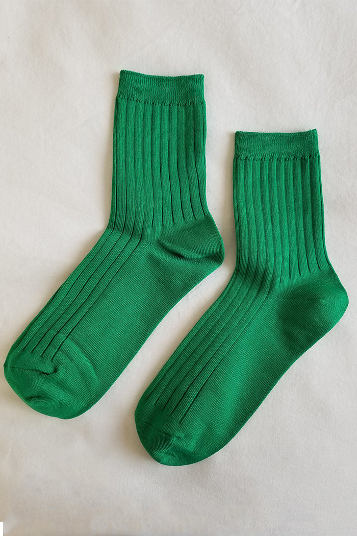 Le Bon Shoppe Her socks perfect height knit rib socks kelly green | Pipe and Row