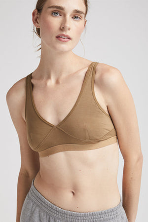 Richer Poorer lyocell racerback bralette brown morning roast | Pipe and Row