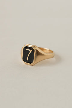 Merewif Lucky 7 signet ring black gold | pipe and row boutique
