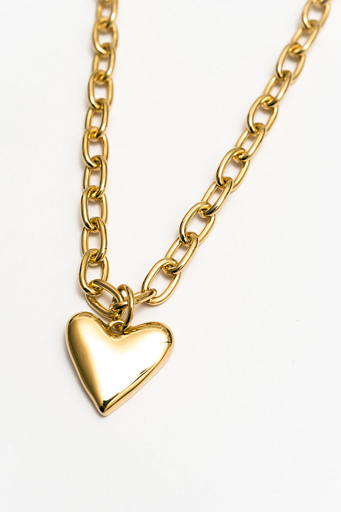 Wolf Circus Naomi necklace gold thick chain heart pendant | Pipe and Row