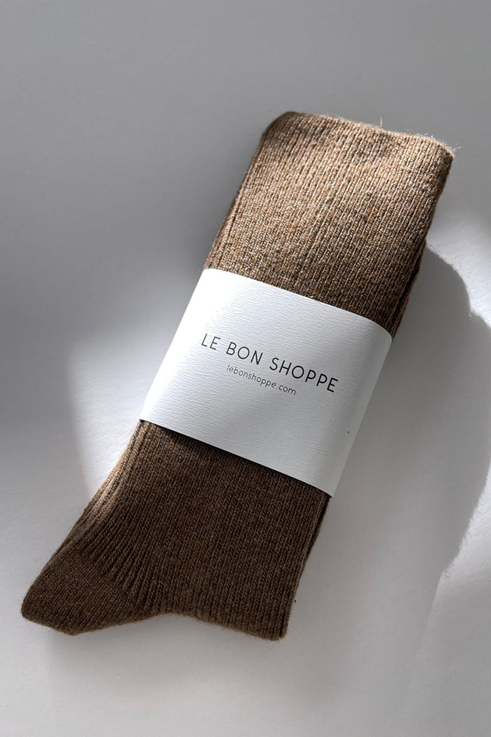 Le Bon Shoppe Grandpa socks otter brown tan cashmere wool | PIPE AND ROW
