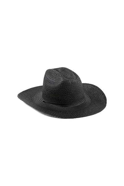 Lack of Color Black Cowboy Straw Hat The Outlaw | Pipe and Row Black / 55 cm (S)
