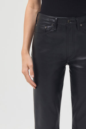 Agolde Relaxed Boot cut detox black recycled leather | Pipe and Row