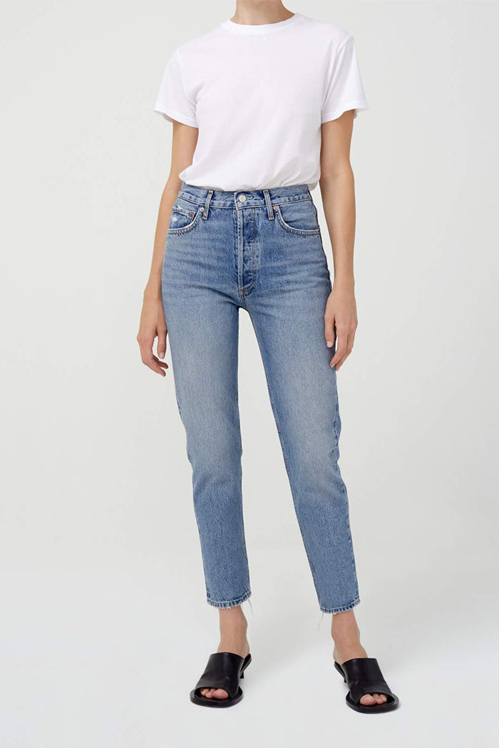 Riley hi rise straight crop endless blue Agolde | PIPE AND ROW JEANS