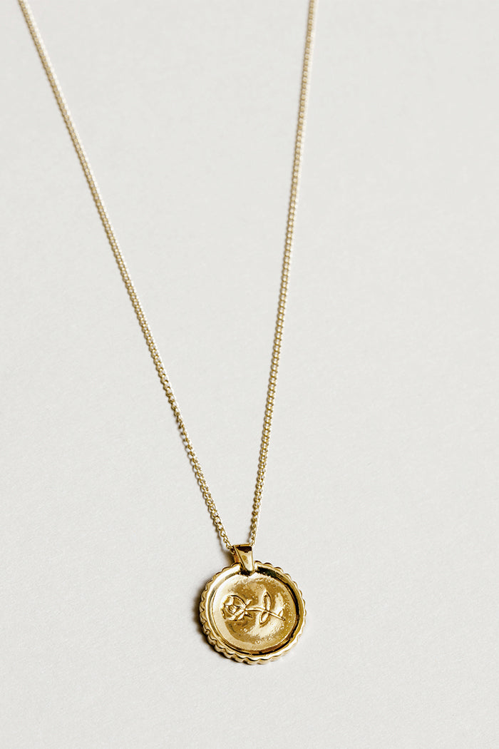 Wolf Circus engraved dainty Rosie coin necklace | pipe and row boutique